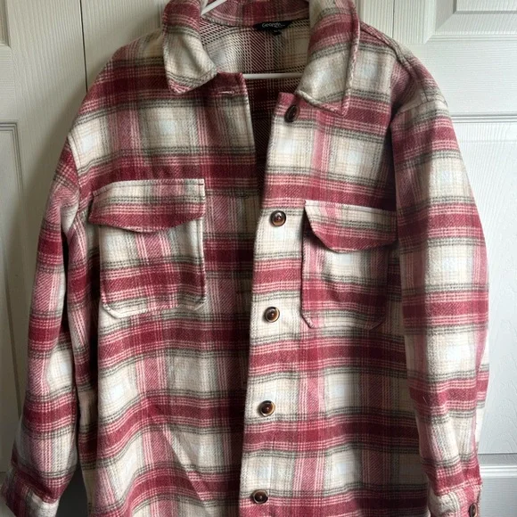 Plaid Button-Up Jacket - Picture 1 of 2